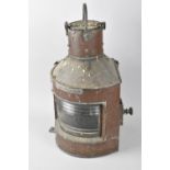 An Early 20th Century Copper Bow Port Ships Lantern, Pattern 23, Probably by Alderson and Gyde,