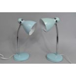 A Pair of Modern Adjustable Desk Top Reading lamps, Each 34cms High