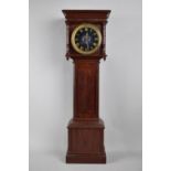 A Mid 20th Century Mahogany Miniature Longcase Clock with Clockwork Movement, 60cms High