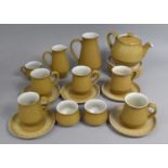 A Collection of Various Denby Mustard Glazed Teawares To Comprise Jugs, Teapot, Mugs, Saucers Etc