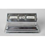 An Art Deco Chrome Desktop Calendar, 10ms Wide