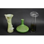 Three Various Glass Vases to include Bottle Example, Jack in the Pulpits Etc, Tallest 36cms High