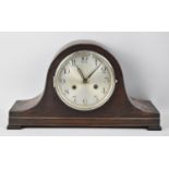 A Mid 20th Century Oak Napoleon Hat Mantel Clock