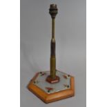 A Novelty Trench Art Table Lamp Formed from Spent Bullets on Octagonal Plinth Base, 34cms High