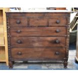 A 19th Century Mahogany Bedroom Chest with Three Short Drawers Over Three Long Drawers, Quater