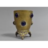 A Cobalt Blue Glass Mounted Goblet, 9.5cms High