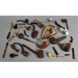 A Large Collection of Vintage Wooden and Ceramic Pipes to Include Silver Mounted Example etc,