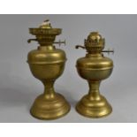 Two Vintage Brass Oil Lamps