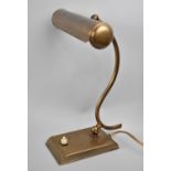 An Edwardian Brass Desktop Reading Lamp, 30cms High
