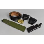 A Collection of American Leather Ammunition Pouches, Reproduction Confederate Leather Belt with