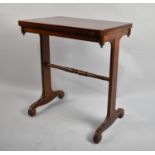 A Late Victorian Mahogany Lift and Twist Tea Table on Scrolled Feet, 66cms Wide