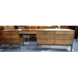 A 1970's Teak Dressing Table in Four Sections, (Probably Swedish) with Three Three Drawer Units