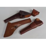 Three American Reproduction Leather Holsters Together with a Reproduction American Civil War