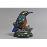 A Novelty Painted Metal Doorstop in the Form of a Kingfisher, 10cms HIgh