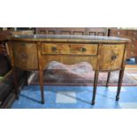 A Georgian Style Bow Fronted Mahogany Sideboard with Centre Drawer Flanked by Quadrant Cupboard