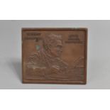 A Rectangular Bronze Relief Plaque Commemorating Albert Crompton, Love, Order and Progress, 10cms