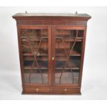 A Late 19th Century Astragal Glazed Mahogany Bookcase with Two Base Drawers, 85cm wide