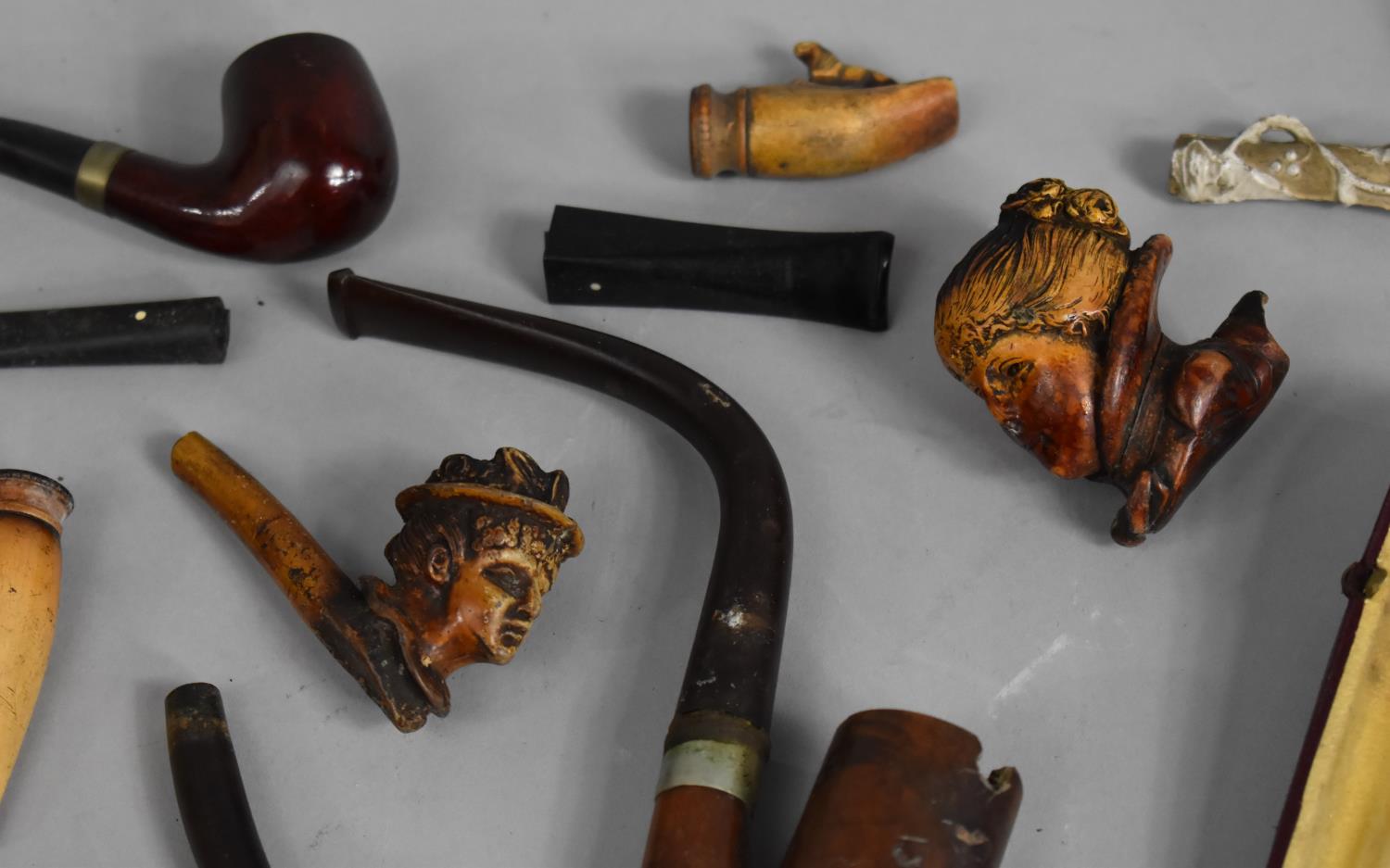 A Large Collection of Vintage Wooden and Ceramic Pipes to Include Silver Mounted Example etc, - Image 2 of 6