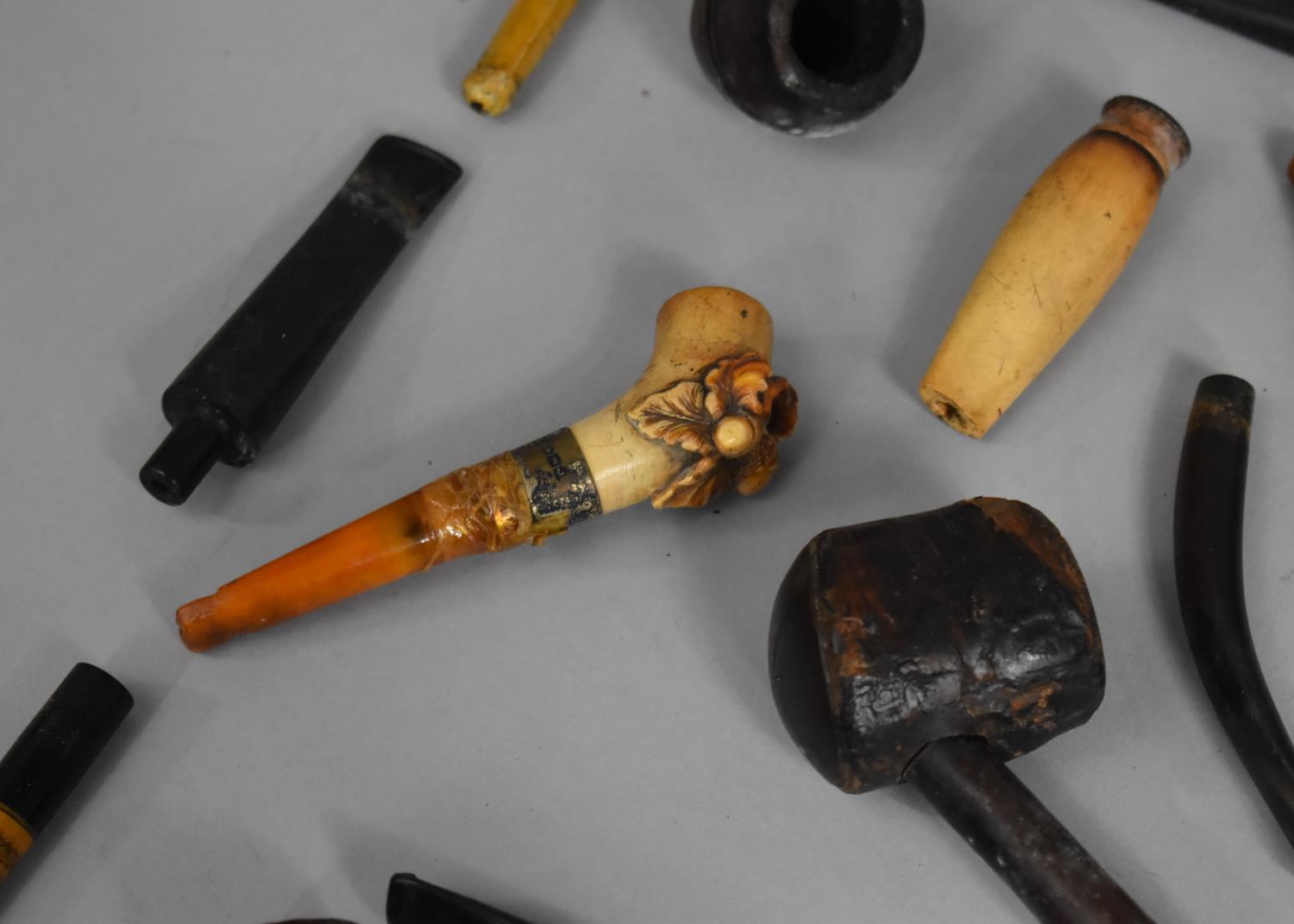 A Large Collection of Vintage Wooden and Ceramic Pipes to Include Silver Mounted Example etc, - Image 3 of 6