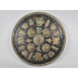 A Circular Brass Mounted Indian Mughal Dhal, 38cms Diameter