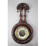 A Late Victorian/Edwardian Wall Hanging Aneroid Barometer, 36cms High
