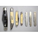 A Collection of Various Vintage Pen Knives, Pocket Knives Etc