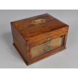 A Late Victorian Walnut Ladies Work Box with Hinged Lid to Fitted Interior, Two Graduated Drawers