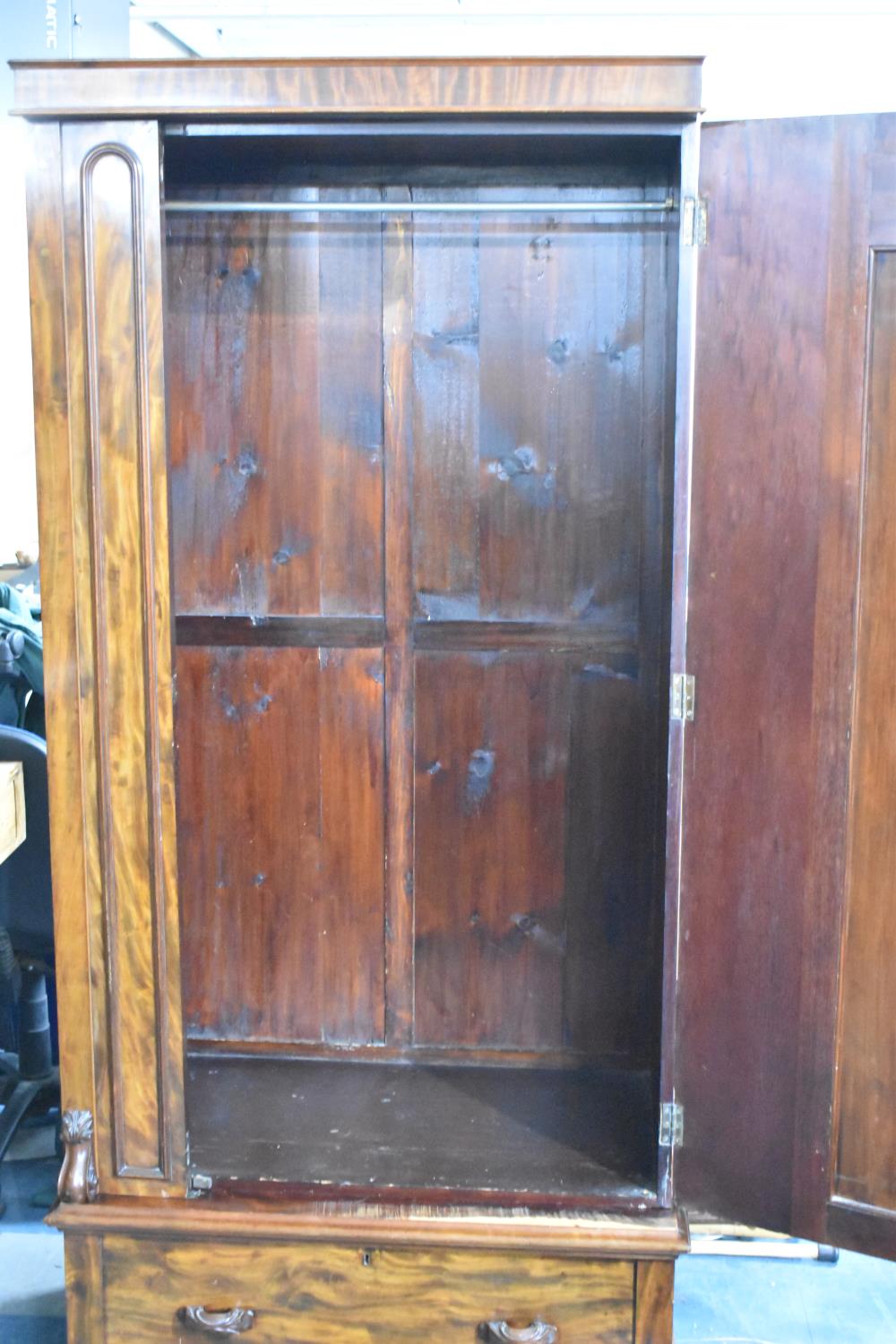 A Victorian French Mahogany Armoire with Panel Door and Base Drawer, 94cm wide - Image 2 of 2