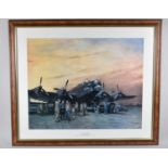 A Framed Terence Cuneo Print, "The Last Halifax", 63x51cm