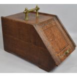 An Edwardian Brass Mounted Oak Coal Scuttle, 58cm Long