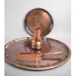 Four Pieces of Joseph Sankey and Sons Copperwares to comprise Large Oval Platter, Tray, Dish and a