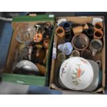Two Boxes of Various Sundries to comprise Ceramics, Stonewares, Royal Worcester Evesham Bowl,