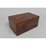 A Late Victorian/Edwardian Two Division Mahogany Money box with Hinged Lid and Brass Coin Slots,