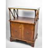 A Modern Mahogany Whatnot/Side Cabinet with Raised Shelf, Open Centre Section and Cupboard Base,