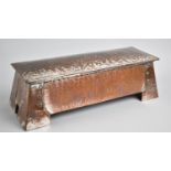 An Arts and Crafts Hand Beaten Copper Box of Sarcophagus Form, having Hinged Lid and Traces of