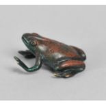 A Small Cold Painted Bronze Study of a Frog, 4cms Long