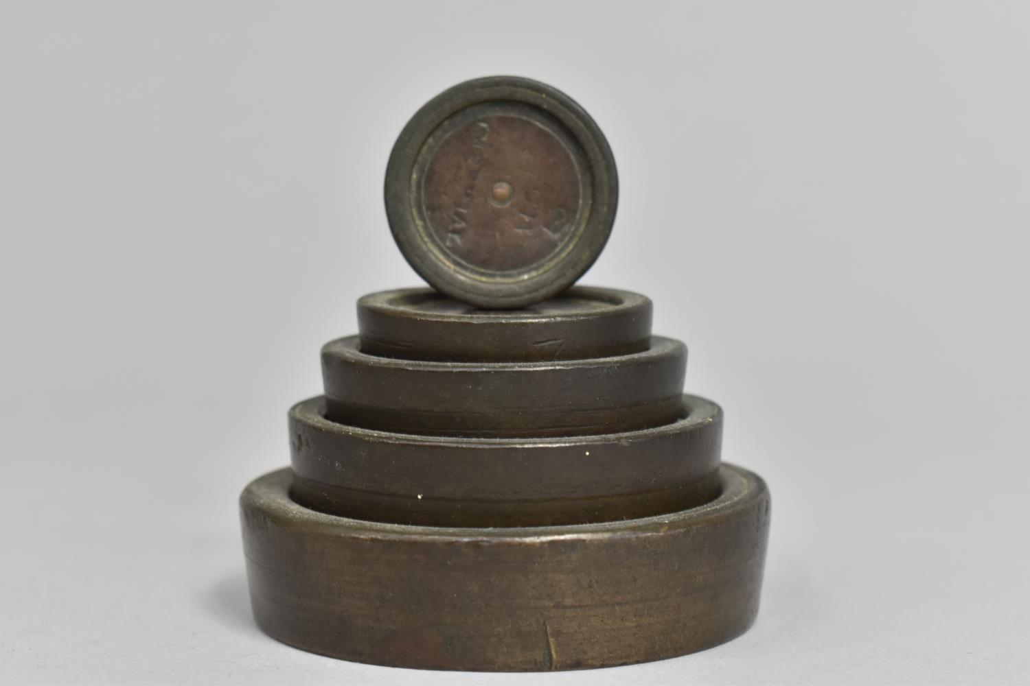 A Set of Five Vintage Circular Scale Weights, Imperial For George V