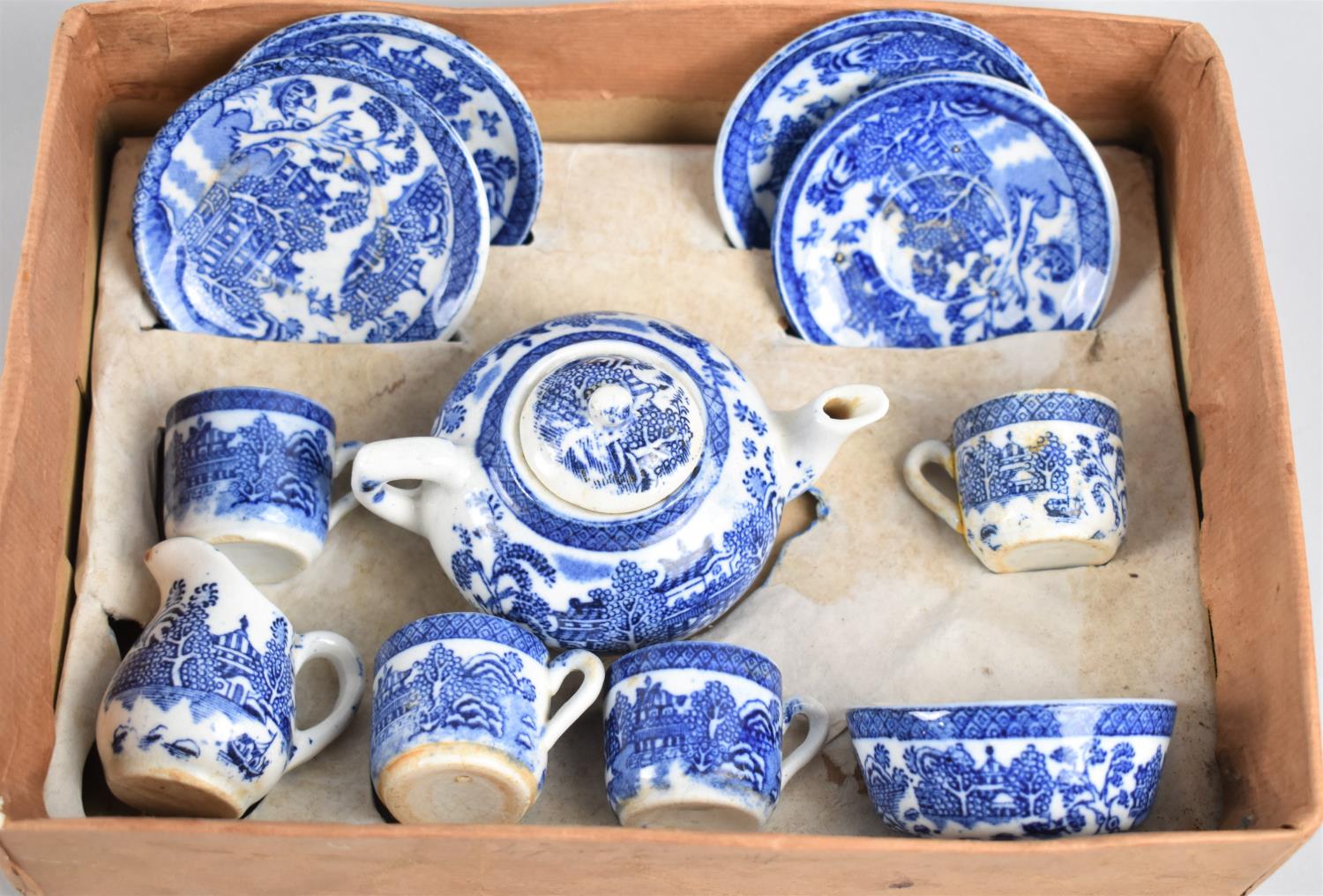 An Early 20th Century Blue and White Doll's Tea Set