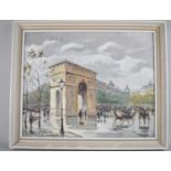 A Framed French Souvenir Oil on Canvas, Arc De Triomphe, Signed A De Fleury, 50x39cm