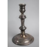 A Single Silver Weighted Candlestick, Birmingham Hallmark, 17cms High