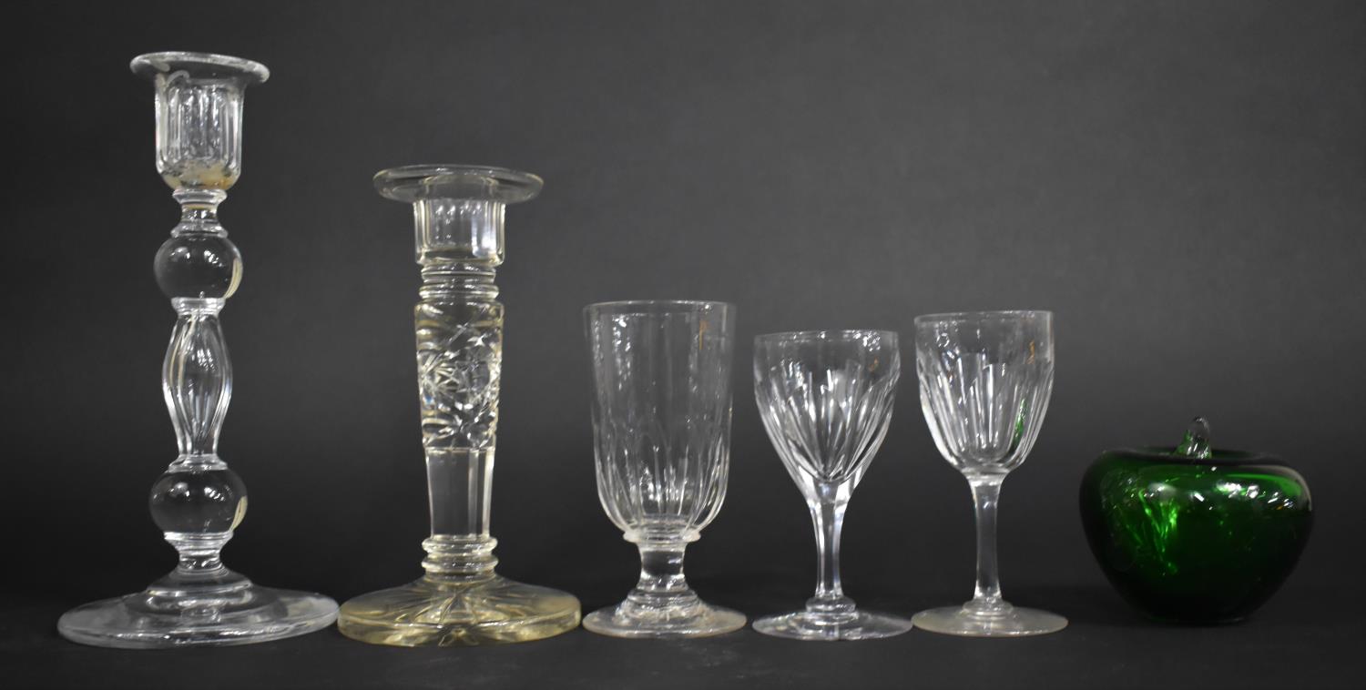 A Collection of Various Glassware to comprise Three 19th Century Drinking Glasses and Two