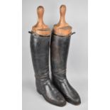 A Pair of Vintage Gents Riding Boots with Leather Trees