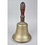 A Vintage Hand Bell with Turned Wooden Handle, 30cms High