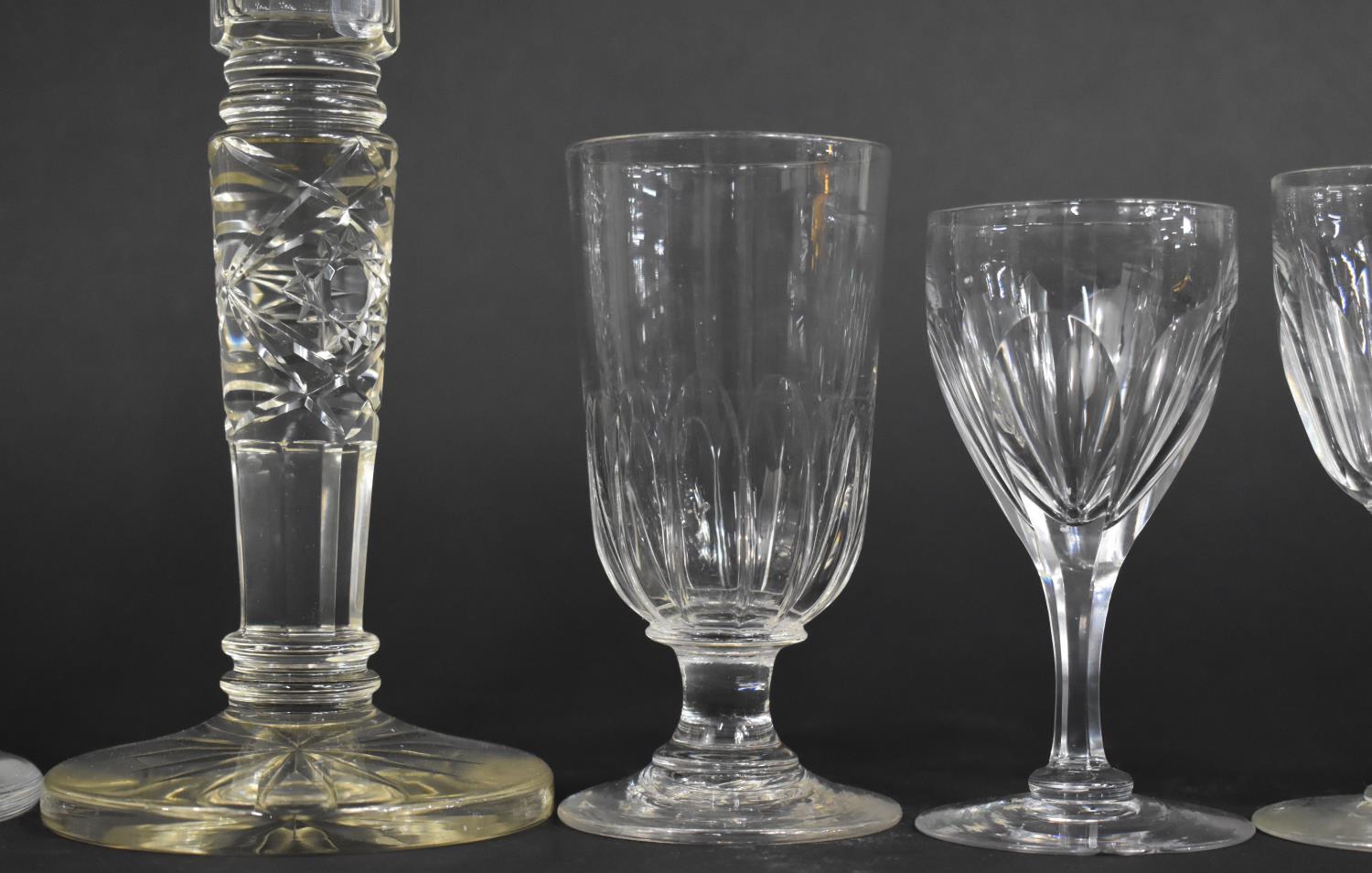 A Collection of Various Glassware to comprise Three 19th Century Drinking Glasses and Two - Image 2 of 5