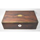 A Brass Mounted Campaign Rosewood Writing Slope with Brass Escutcheon, Inscribed J Hollerton, Fitted