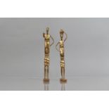 A Pair of Hagenauer Style Bronzes, Tribal Figures, 20.5cms High