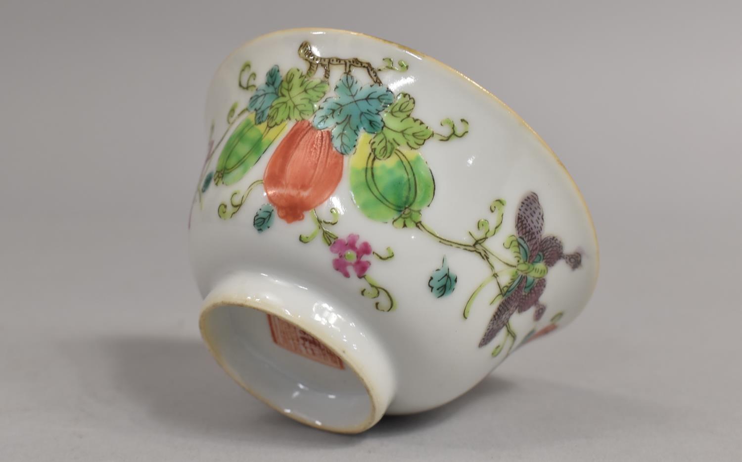 A Small Late 19th/Early 20th Century Chinese Porcelain Tea Bowl Decorated in the Famille Rose