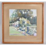 A Framed Watercolour, Garden Scene by Betty Gill, 24x23cms