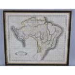 A Hogarth Framed Map of Lower Peru, Brazil & Paraguay, 1754-1812, Published by Lizars,
