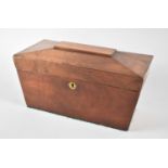 A 19th Century Mahogany Sarcophagus Shaped Tea Caddy, 26cms Wide